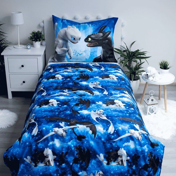 Laste üheinimesevoodipesu mikrokiust 140x200 cm How to Train Your Dragon - Jerry Fabrics-image-2