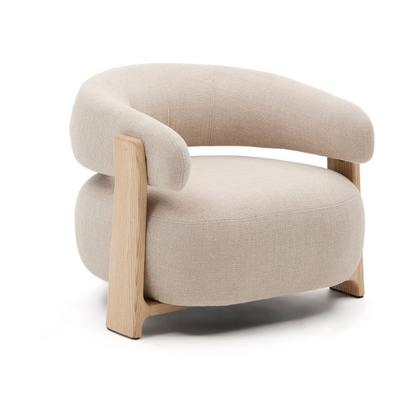 Beež šenillist tugitool Granite - Kave Home