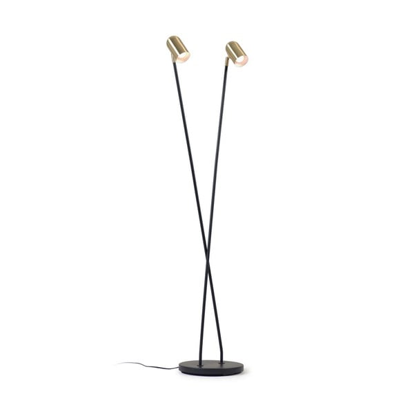 Must-kuldne põrandavalgusti metallist varjuga (kõrgus 152 cm) Clemence - Kave Home
