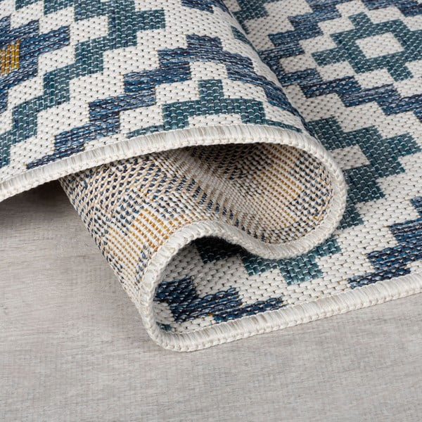 Kollane-sinine sise- ja välisvaip 160x230 cm Zia Trellis - Flair Rugs-image-2
