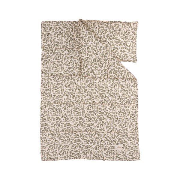 Roheline-kreem võrevoodi komplekt Green Floral - Malomi Kids-image-2