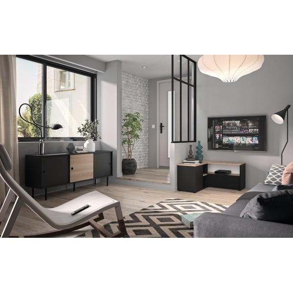 Must tammedekooriga telerilaud 90x45 cm Angle - TemaHome-image-1