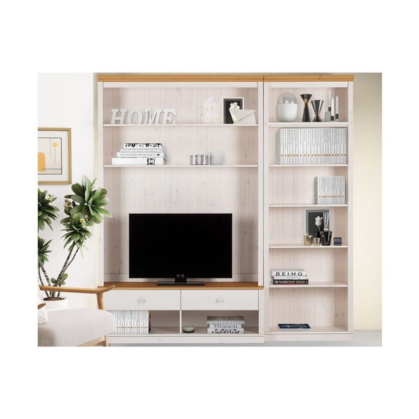 Valge männi täispuidust TV-komplekt 214x223x34 cm Anita – Støraa-image-2