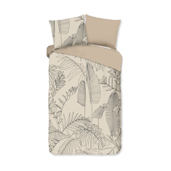 Beež puuvillane pikendatud voodipesu üheinimesevoodile 140x220 cm Sym - Good Morning