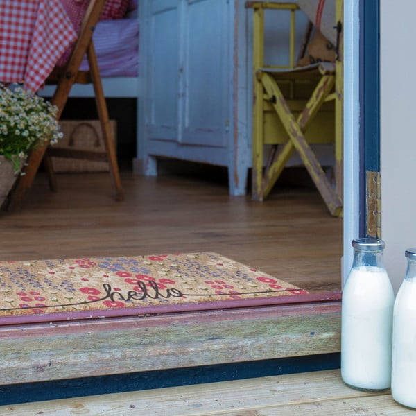 Kookoskiududest uksematt 40x120 cm Hello Scribbly Floral - Artsy Doormats-image-3