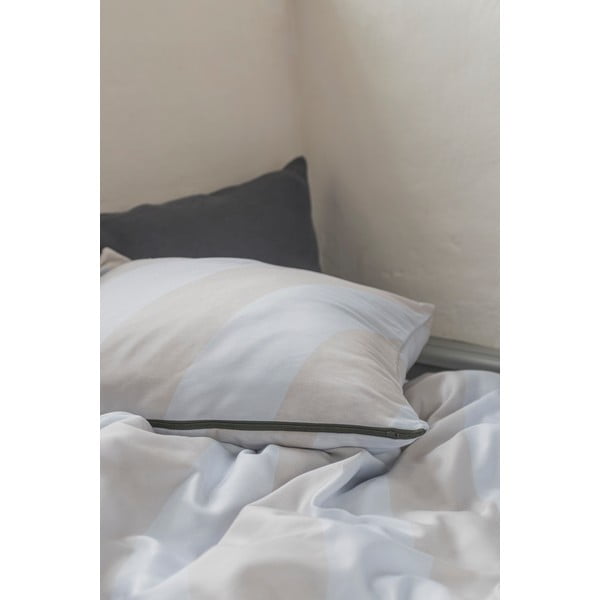 Helehall-beež puuvill-satiinist pikendatud voodipesu kaheinimesevoodile 200x220 cm Diagonal - Mette Ditmer Denmark-image-2