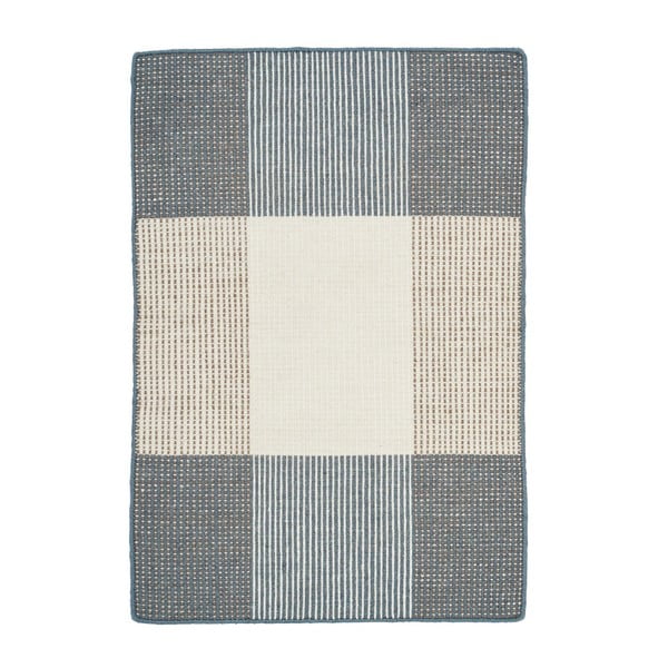 Béžovomodrý ručně tkaný vlněný koberec Linie Design Bologna, 50 x 80 cm