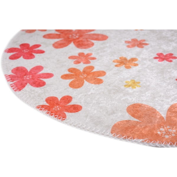 Oranž-elevandiluu värvi pestav laste vaip ø100 cm Fall Flowers - Vitaus-image-2