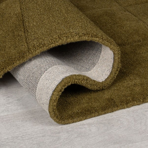 Khakivärvi käsitsi kootud villane vaip 200x290 cm Checkerboard - Flair Rugs-image-2