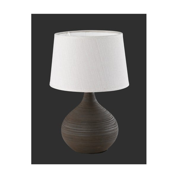 Tumepruun keraamilisest materjalist ja kangast laualamp, kõrgus 29 cm. Martin - Reality-image-4