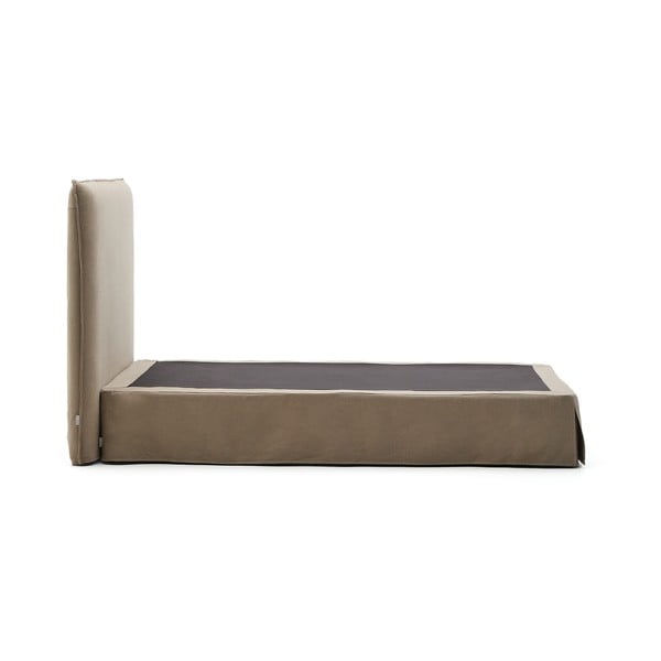 Taupe polsterdatud üheinimesevoodi 90x200 cm Jaira - Kave Home-image-3