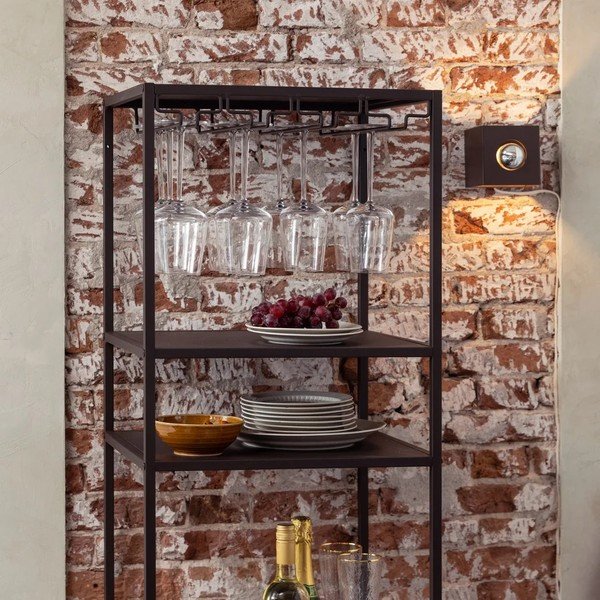 Tumepruun veinikapp, pudelite arv 25, 45x185x40 cm Reese - WOOOD-image-1