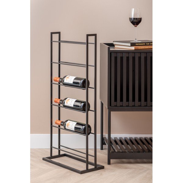 Must metallist seinale paigaldatav veiniriiul, 5le pudelile 38x84,5x20 cm Single Floor - PT LIVING-image-1