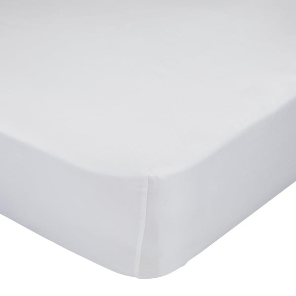 Bílé elastické prostěradlo z čisté bavlny, 90 x 200 cm