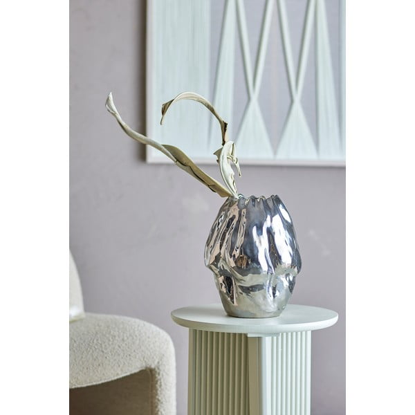 Hõbedane kivikeraamikast vaas (kõrgus 29 cm) Bobby - Bloomingville-image-1