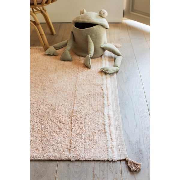 Heleroosa pestav käsitsi kootud puuvillane vaip 120x160 cm Bloom Rose - Lorena Canals-image-4