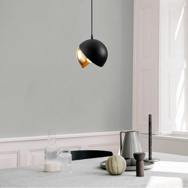 Must-kuldne rippvalgusti metallist varjuga ø 20 cm Berceste - Opviq lights-image-1