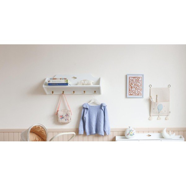 Valge seinale kinnitatav laste riidepuu 75x27 cm Luca - Cam Cam Copenhagen-image-1