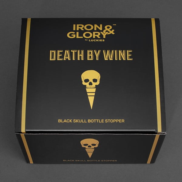 Černá zátka ve tvaru lebky Luckies of Lodnon Death by Wine