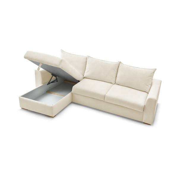 Kreem velvetist nurgadiivanvoodi (muutuv nurk) Augustin - Bobochic Paris-image-4