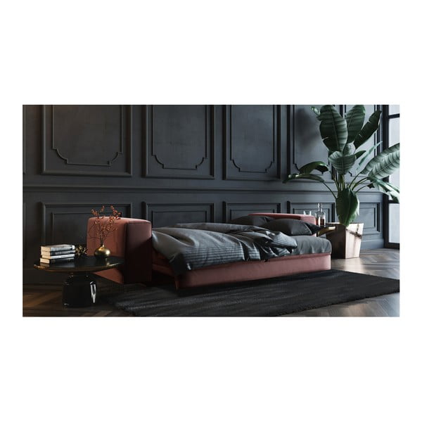 Tumeroosa sametne diivanvoodi , 256 cm Rothe - devichy-image-3