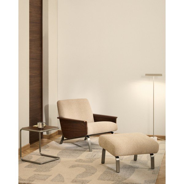 Helepruun šenillist tugitool Amsen - Kave Home-image-1