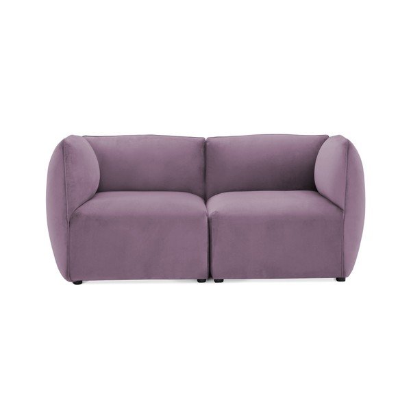 Lila fialová dvoumístná modulová pohovka Vivonita Velvet Cube