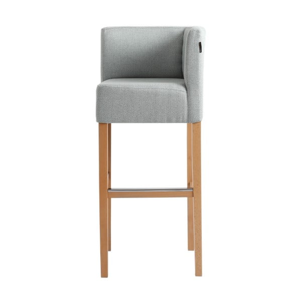 Světle modrá barová židle s přírodními nohami Custom Form Wilton