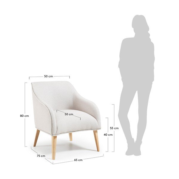 Beež tugitool Lobby - Kave Home-image-4