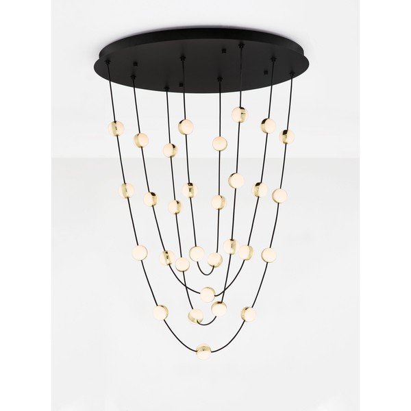 Mattmust alumiiniumist hämardatav LED-rippvalgusti akrüülklaasist varjuga, ø 84 cm Alcinoe - Nova Luce-image-4