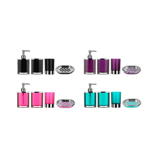 Fialový koupelnový set Premier Housewares Cristallo-image-1