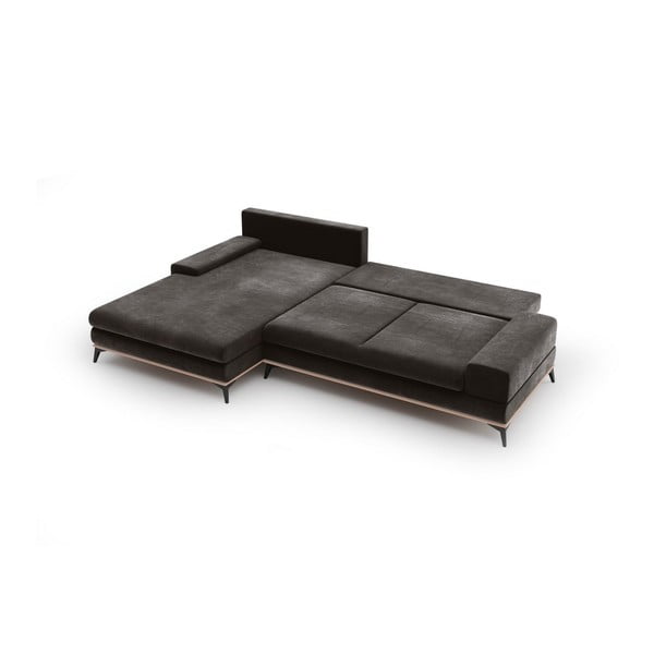 Tumepruun nurgas diivanvoodi sametkattega , vasakpoolne nurk Astre - Windsor & Co Sofas-image-4