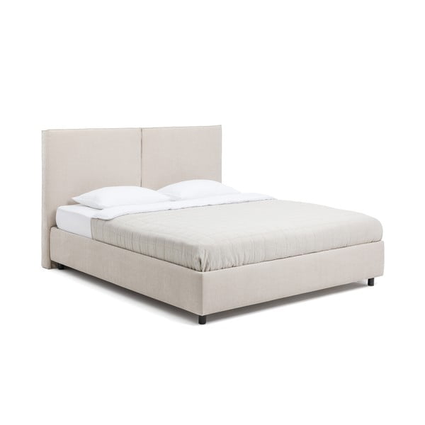 Beež polsterdatud kaheinimesevoodi koos voodipõhja ja panipaigaga 180x200cm Myra Bold - Bonami Selection