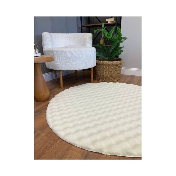 Kreem pestav ümmargune vaip ø 120 cm Bubbly - Oyo Concept-image-3