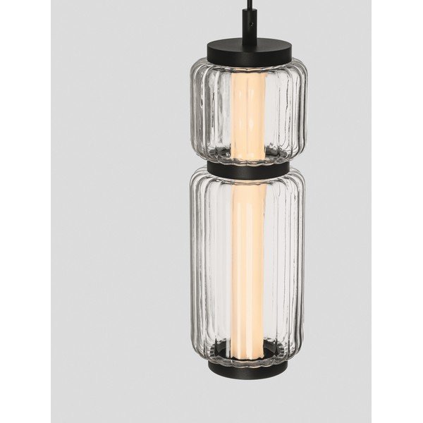 Mattmust klaasist LED-rippvalgusti ø 12 cm Liesa - Nova Luce-image-1