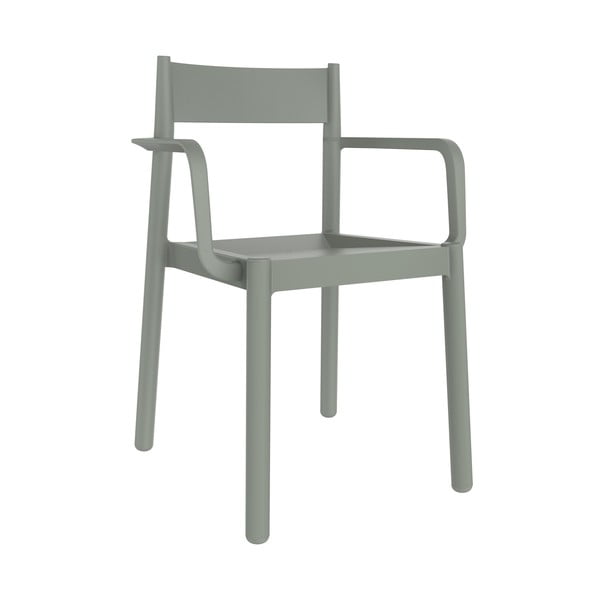 Sada 4 šedozelených zahradních židlí s područkami Resol Danna