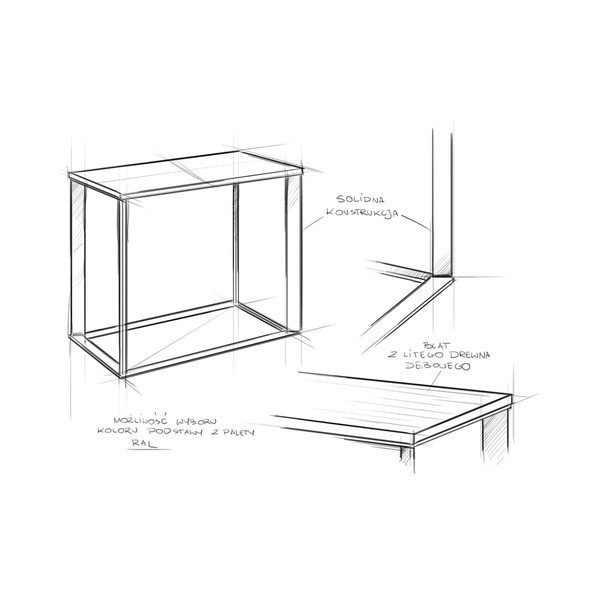 Konferenční stolek s černým podnožím a dubovou deskou Custom Form Skaden-image-1