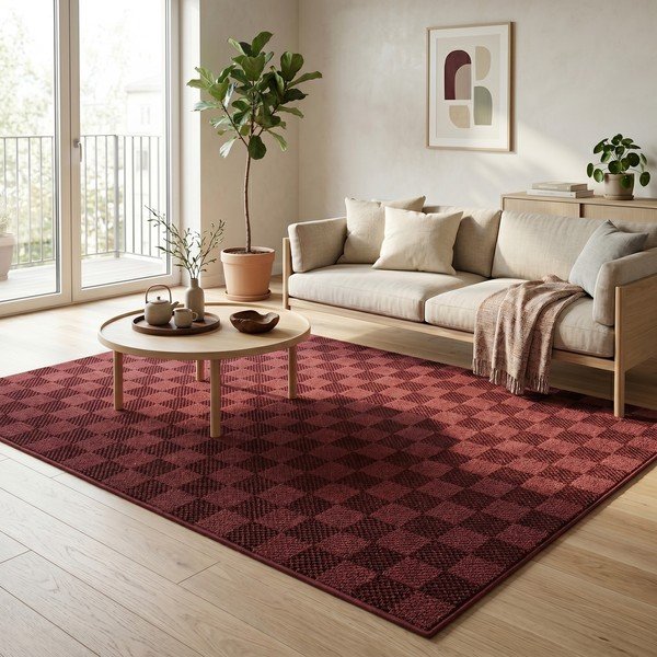 Burgundiapunane vaip 160x230 cm Mosaic - ESTE-image-2