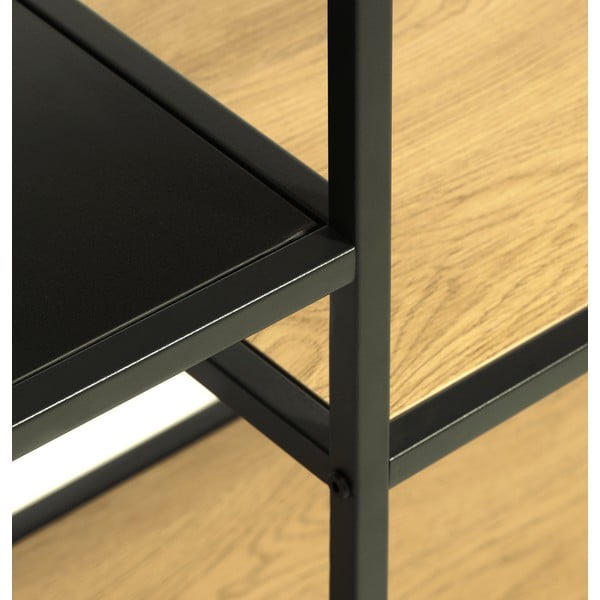 Must tammespoonist raamaturiiul 80x146x35 cm Altino - Unique Furniture-image-4