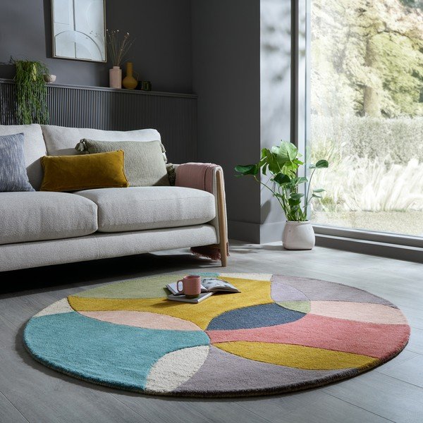 Käsitsi kootud villane ümmargune vaip ø 160 cm Glow Multi - Flair Rugs-image-1
