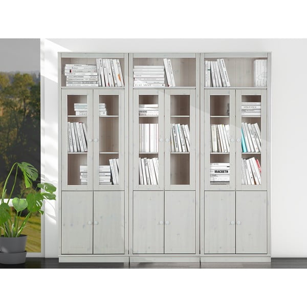 Valge männipuidust vitriinkapp 518x223 cm Anita - Støraa-image-1