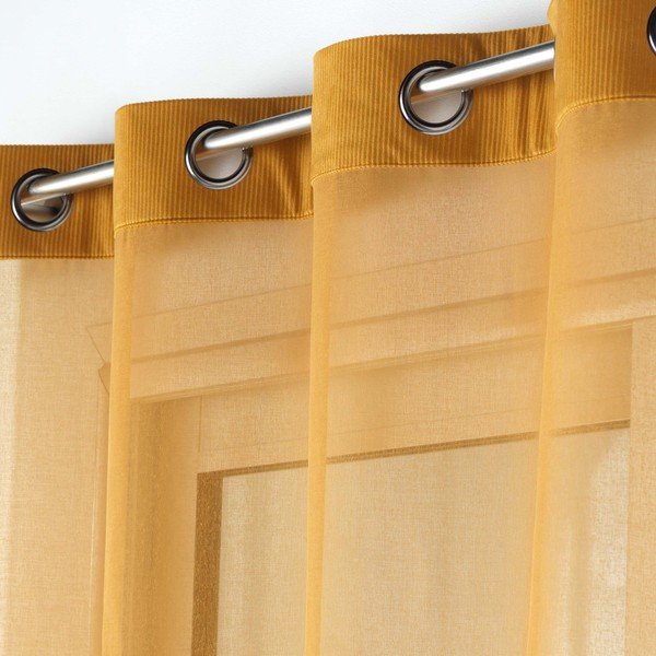 Kollane voile kardin 140x240 cm Casual - douceur d'intérieur-image-1