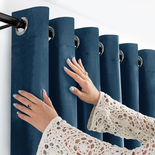 Sinine sametist pimendav kardin 400x175 cm Velto - Filumi-image-3