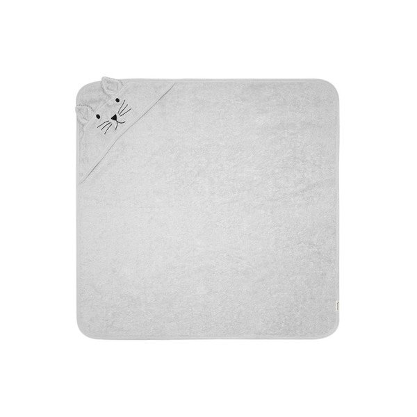 Hall puuvillane beebirätik kapuutsiga 76x76 cm - Kindsgut-image-3