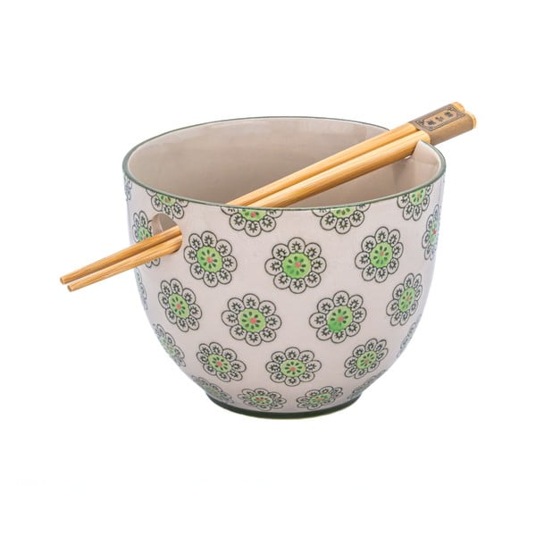 Roheline/hall kivikeraamikast kauss 450 ml Geometric - Sass & Belle