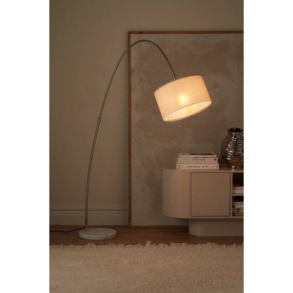 Valge kangast põrandalamp painutatava konstruktsiooniga (kõrgus 145 cm) Arc - Ellos Home-image-2