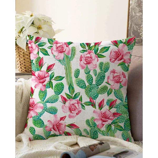 Puuvillasegust padjapüür Blooming Cactus, 55 x 55 cm - Minimalist Cushion Covers