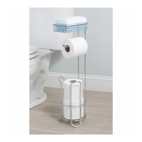 Terasest tualettpaberi dosaator koos salve ja riiuliga Classico - iDesign-image-3