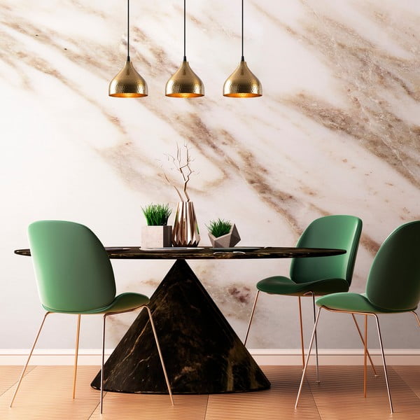 Must-kuldne rippvalgusti metallist varjuga Tattoo - Opviq lights-image-1