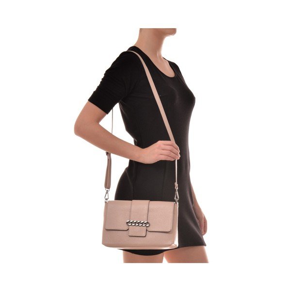 Růžová kožená kabelka Mangotti Bags Baso-image-4